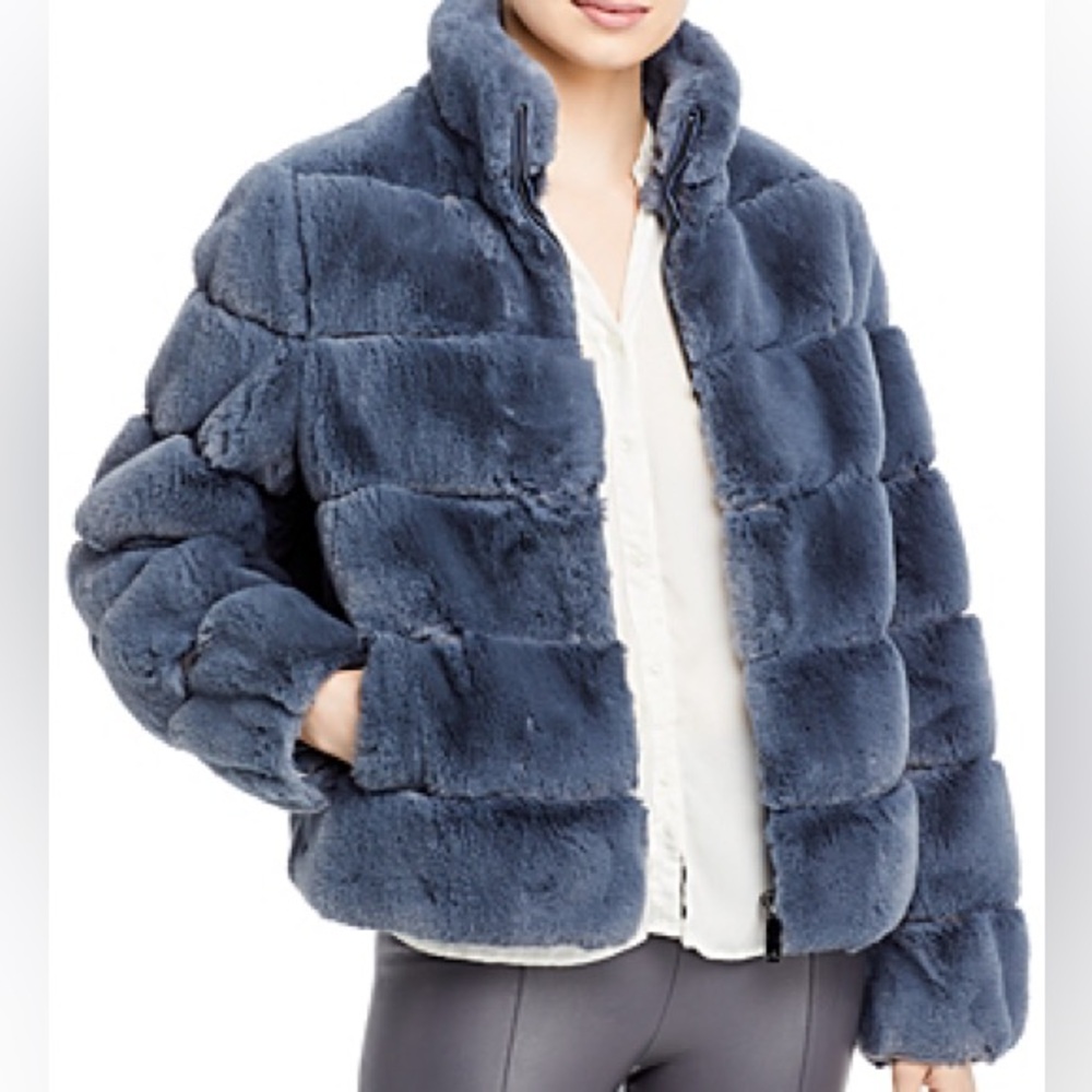 Calvin Klein Collection Blue faux fur Jacket size 2XL